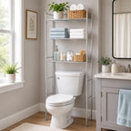 Honey-Can-Do Over-the-Toilet Bathroom Storage Shelf, Steel, Chrome, 4-Tier - Image 2