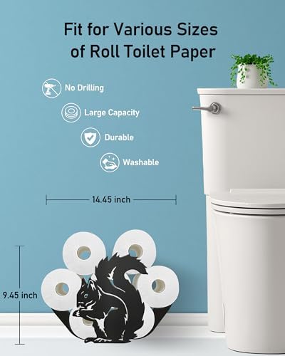 Squirrel Toilet Paper Holder Stand, Decorative Toilet Paper Storage - Image 3