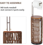 Trongee Freestanding Toilet Paper Holder with Storage,3 Rolls of Rattan Tissue Holder for Bathroom,Woven Toilet Paper Roll Holder Stand,Boho Bathroom Decor Farmhouse Toilet Paper Storage-Deep Brown - Image 4