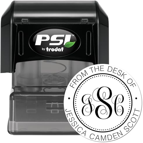 Custom Made Library Stamper - PSI Pre-Inked Classic Monogram Personalized Home Library Stamp for Islamic Cultural Center Members - Custom Library Stamper for Books, Personal Collections, and Gifts - Image 2