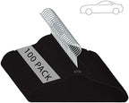 Simplify 100 Pack Kids Velvet Hangers | Slim | Non-Slip Design | Space Saving | Childrens Clothes | Shirts | Pants | Dresses | Baby Nursery | Closet Storage & Organization | Black by Simplify