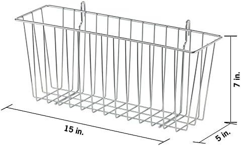 TRINITY EcoStorage 15-Inch Metal Hanging Basket, NSF, Chrome, 2-Pack - Image 2