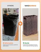 Rattan Umbrella Stand, Umbrella Holder for Entryway, Hand Woven Umbrella Rack Organizer Freestanding, with a Detachable Drip Tray, 4 Hooks, 11.8" L x 5.5" W x 16.5" H - Image 7