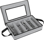 Flatware Storage Case 5 Compartments Silverware Container Box, Gray by HOLDN%E2%80%99STORAGE