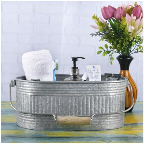 Alpha Living Home Farmhouse Utensils Caddy, Antique Gray, 18.5 x 14.5 x 3 in by ALPHALivingHOME