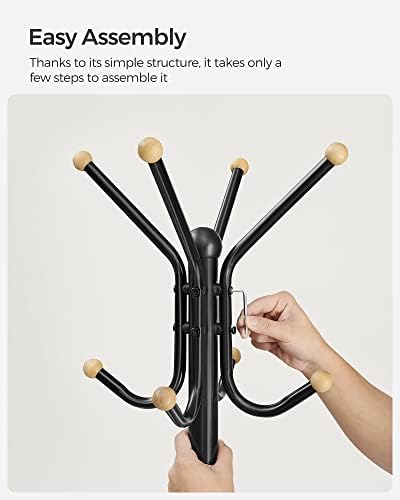 SONGMICS Coat Rack Freestanding, Metal Stand with 12 Hooks and 4 Legs - Image 6