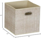 Household Essentials 6 Pack Fabric Storage Bins with Handle, Tan Mix - Image 6
