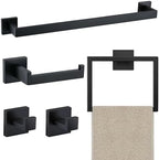 JOPOFI 5 Piece Towel Bar Set - 23.6Inch Bathroom Towel Holder - Matte Black by JOPOFI