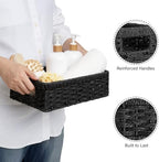 StorageWorks Wicker Baskets for Organizing, Paper Rope Black Baskets,2-Pack - Image 4