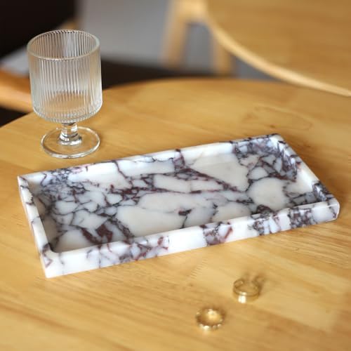 100% Natural Marble Tray, 10"x5" Calaccata Viola Vanity Tray - Image 5