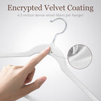 Velvet Hangers 200 Pack, 17.5" Non-Slip Clothes Hangers, White - Image 3
