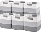 11 Inch Storage Cubes, 6 Pack Cube Storage Bins for Organizing, Cotton Rope Woven Baskets for Shelves, Bathroom, Kids Room, Closets, Baby Nursery by Degeyoyo