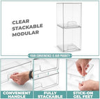 Sorbus Clear Stackable Storage Drawers (2 Pack, 7.6'' Tall) - Image 5
