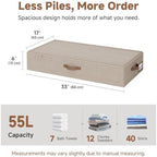 StorageWorks 6 Inch Low Profile Under Bed Clothes Storage Bins with Lids - Image 2
