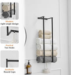 BWE Matte Black Towel Racks for Bathroom 28" Towel Holder for Rolled Towels - Image 4