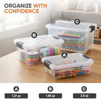 Superio 1.27 Quart Clear Plastic Storage Containers with Lids, Stackable Organizer Bins, BPA-Free Storage Boxes for Home, Office, Dorm & Classroom, 10 Pack - Image 5
