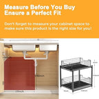 Under Sink Organizer, 2-Tier Pull Out Cabinet Organizer - Image 2