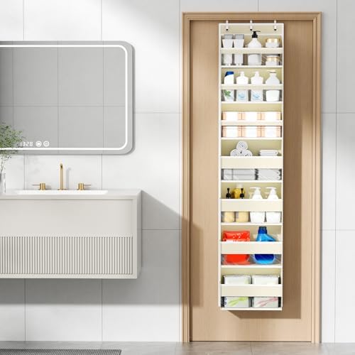 Mefirt Over The Door Organizer, 7 Tier Door Hanging Organizers with 7 Large Pockets 14 Side Pockets, Behind Door Storage Hanging Shelves for Closet Bathroom Bedroom Nursery - Image 2