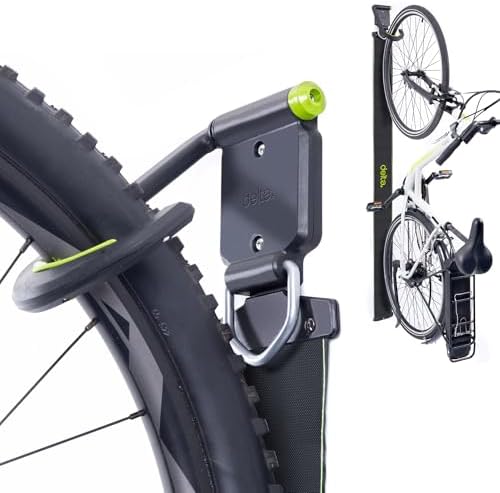 Delta Wall Ride Bike Rack Wall Mount with Tire Wall Guard (4-Pack) Cycle – Vertical Bike Mount Holds Up to 100 lbs – Fully Adjustable Vertical Hook Design Provides Easy Bicycle Storage by deltaCycleandHome