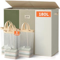 SOLEDI 180L 3-Section Laundry Hamper with Lid, Extra Large Dirty Clothes Basket with Sturdy Handles for Laundry Room & Bedroom - Durable Organizer for Sorting Laundry by SOLEDI