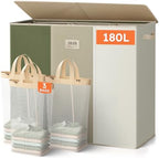 SOLEDI 180L 3-Section Laundry Hamper with Lid, Extra Large Dirty Clothes Basket with Sturdy Handles for Laundry Room & Bedroom - Durable Organizer for Sorting Laundry by SOLEDI