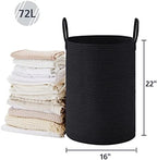 VIPOSCO 72L Tall Woven Laundry Basket Hamper, Black - Image 5