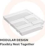 Oggi Clear Drawer Organizer - 6.25" X 15.75" (Set of 6) - Ideal for Organizing Kitchen Drawers, Office, Desk, Silverware, Kitchen Utensils, Cosmetics and Bathrooms - Image 4