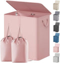 Lifewit Double Laundry Hamper with Lid, Removable Laundry Bags, Pink by Lifewit