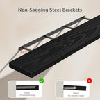 QEEIG Extra Long Floating Shelves for Wall (Black, Set of 2, 55.1") - Image 4