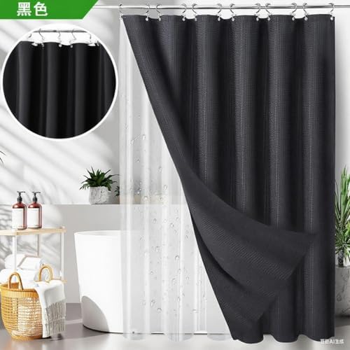 25 PCS Black Bathroom Accessories Set丨Shower Curtain Bathroom Accessory - Image 3