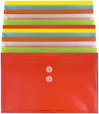 JAM PAPER Plastic Envelopes with Button & String Tie Closure - Legal Booklet - 9 3/4 x 14 1/2 - Assorted Primary Colors - 12/Pack by JAMPaper