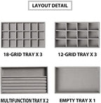 Frebeauty Jewelry Trays for Drawer,Set of 9 Jewelry Organizer and Storage - Image 4
