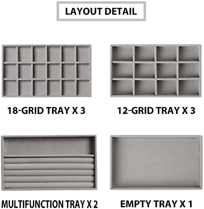 Frebeauty Jewelry Trays for Drawer,Set of 9 Jewelry Organizer and Storage - Image 4