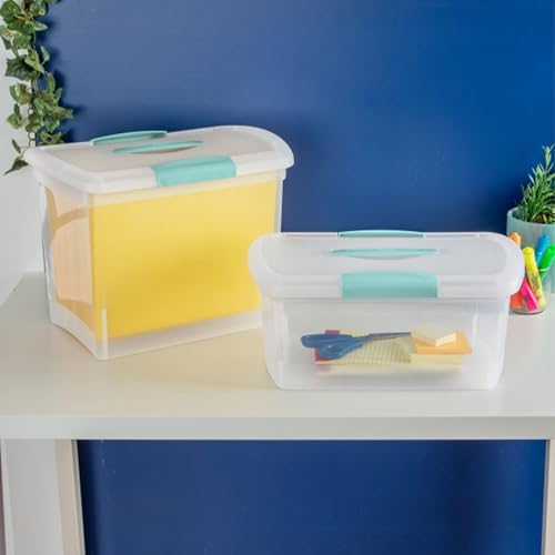 Sterilite Large Nesting ShowOffs™, Clear Bin w/Latch Lid & Handle, 6 Pack - Image 5
