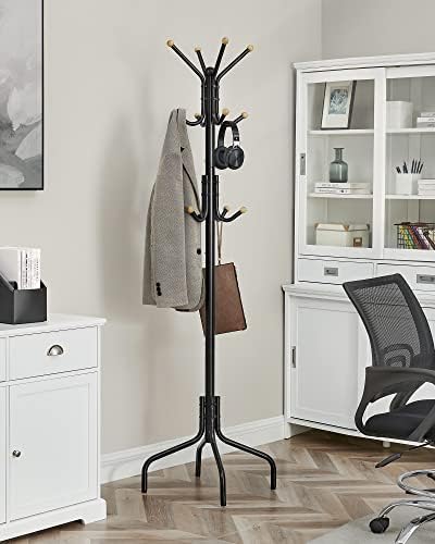 SONGMICS Coat Rack Freestanding, Metal Stand with 12 Hooks and 4 Legs - Image 3