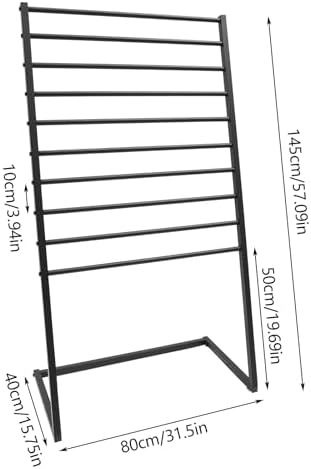 Scarf Display Stand, 10 Tier Metal Scarf Holder Organizer, Scarf Hanger Scarf Holder Scarf Organizer Belt Organizer Pants Rack Scarf Rack for Commercial Clothing Retail Store (Black, 80cm) - Image 4