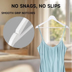 Wooden Clothes Hangers with Pants Bars, White, 96-Pack - Image 4