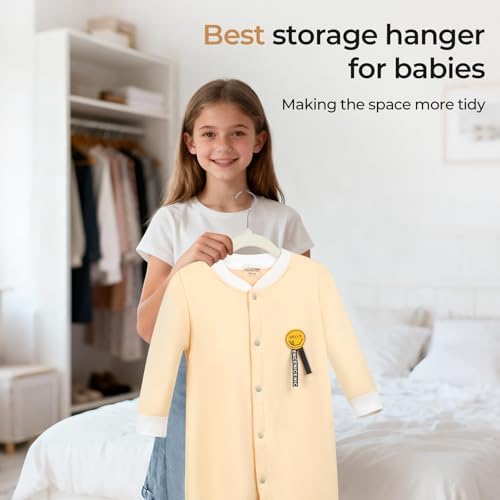 GoodtoU Velvet Baby Clothes Hangers 50 Pack 11.8 Inch Beige - Image 5