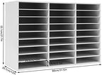 Literature Organizer, Desktop File Sorter Mail Center, Paper Storage Cabinet with 27 Slots Compartments, Classroom Mailbox for Home School Office (27 Slots White) - Image 5