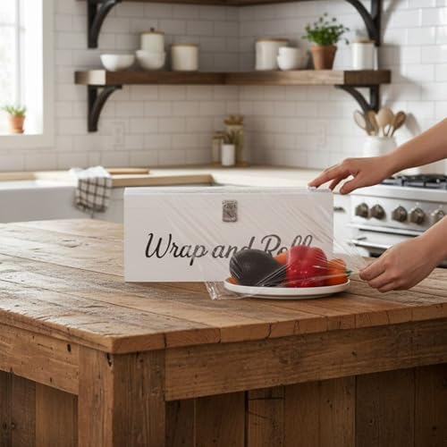 Plastic Wrap Dispenser with Cutter– Fits 12" 3000ft Costco Wrap, Foil, Cling, Wax Paper for Kitchen, Restaurant - Image 3