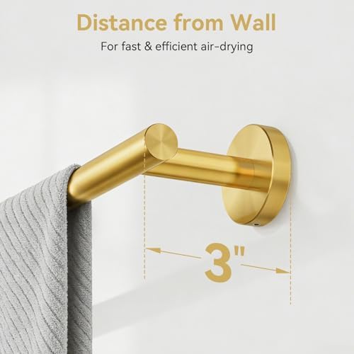 Brushed Gold Towel Bar, 30 Inch Towel Rack for Bathroom Wall-Mounted - Image 6
