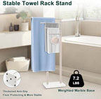 Standing Towel Rack, 304 Stainless Steel Towel Holder Stand with Weighted Marble Base, Floor Bath Towel Racks for Bathroom, Pool, Outdoor with 3 Swivel Towel Arms, Brushed Nickel - Image 5