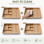 Bamboo 2-Tier Utensil Organizer for Kitchen Drawer Modular Pantry Organizer - Image 6