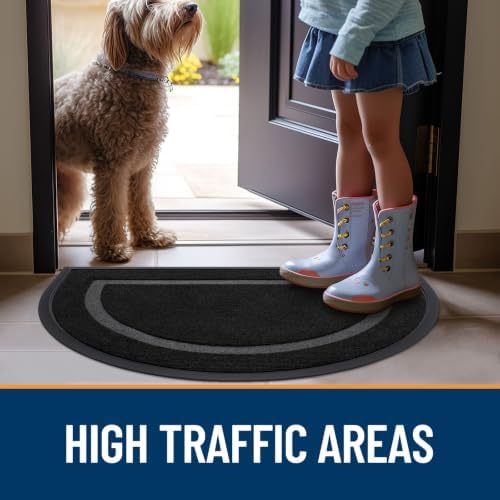 OLANLY Half Circle Front Door Mat Outside 59x34 All-Season Rubber Doormat - Image 7