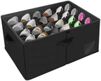 Shoe Organizer for Closet,Foldable Box with Clear Cover,Adjustable dividers by TaoTaoTse