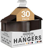 Utopia Home Wooden Hangers 30 Pack – Slim Suit Hangers Vintage by UTOPIAHOME
