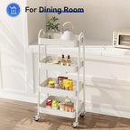 OLIXIS Metal 4 Tiers Rolling Storage Utility Cart with Lockable Wheels - Image 6