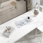Uxcell 2-Pack Marble Ceramic Bathroom Vanity Tray, Blue, Rectangular, 2 Sizes (Small & Medium), Shatterproof & Heat-Resistant, Organizer for Soaps, Keys, Trinkets - Image 5