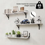 WOPITUES Long Wall Shelves 40″W x 8″D, Floating Book Shelves Max Load 65lbs - Image 3