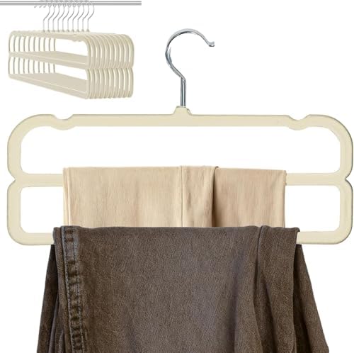 30 Pack Velvet Pants Hangers Beige by VSVstoage